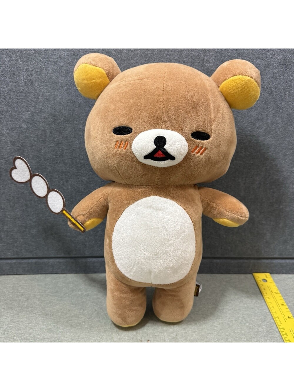 San-X Rilakkuma Dango Stick Plush Bear Brown Yellow White 2023 Collectible Toy